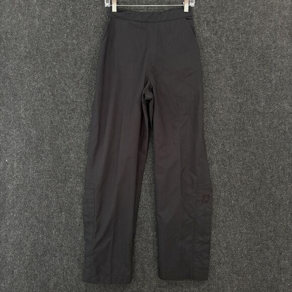 FootJoy DryJoys Pants Womens Small Black Waterproof Golf Rain Gear Elastic Waist - Picture 1 of 11